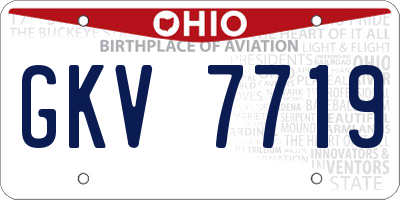 OH license plate GKV7719