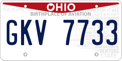 OH license plate GKV7733