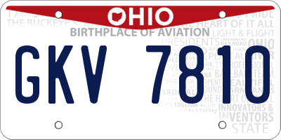 OH license plate GKV7810