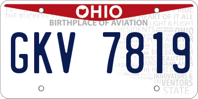 OH license plate GKV7819