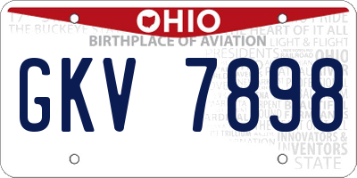 OH license plate GKV7898