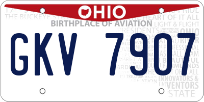 OH license plate GKV7907