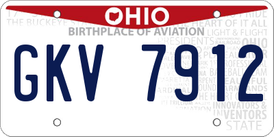 OH license plate GKV7912