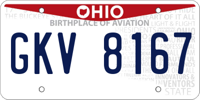 OH license plate GKV8167