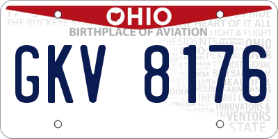 OH license plate GKV8176