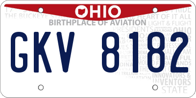 OH license plate GKV8182