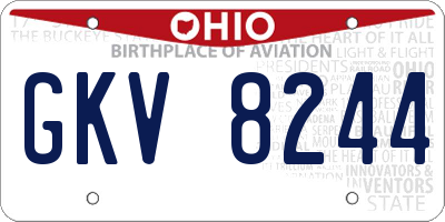 OH license plate GKV8244