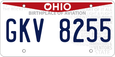 OH license plate GKV8255