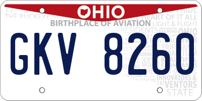 OH license plate GKV8260
