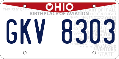 OH license plate GKV8303