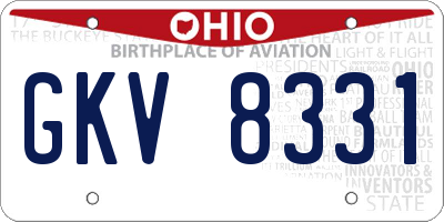 OH license plate GKV8331