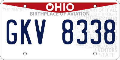 OH license plate GKV8338