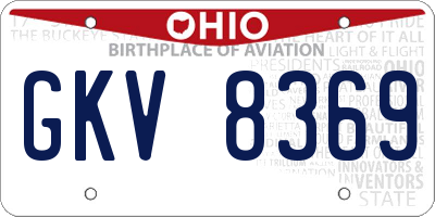 OH license plate GKV8369