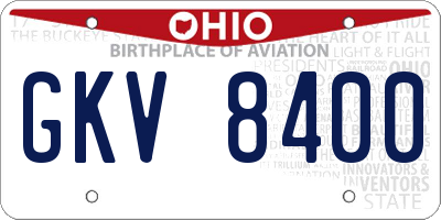OH license plate GKV8400