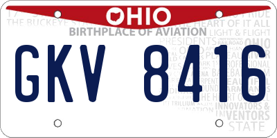 OH license plate GKV8416