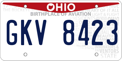 OH license plate GKV8423