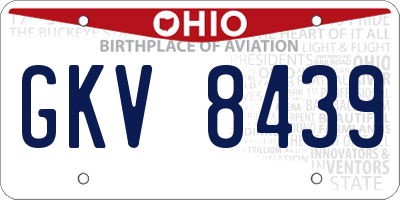 OH license plate GKV8439