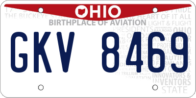 OH license plate GKV8469