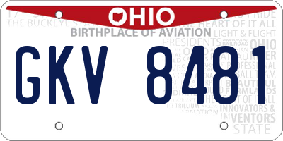 OH license plate GKV8481