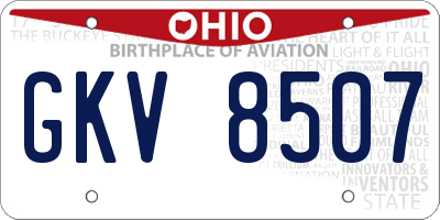 OH license plate GKV8507