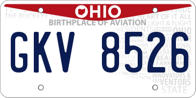 OH license plate GKV8526
