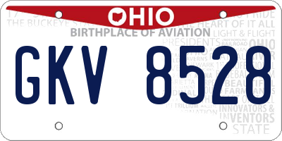 OH license plate GKV8528