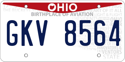 OH license plate GKV8564