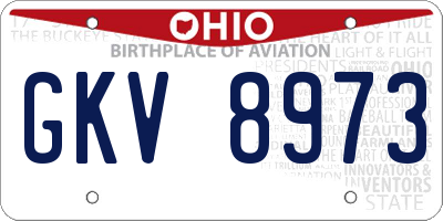 OH license plate GKV8973