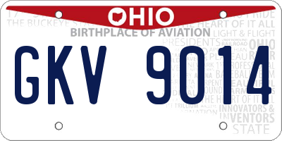 OH license plate GKV9014