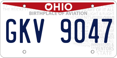 OH license plate GKV9047