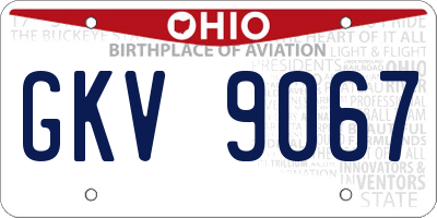 OH license plate GKV9067