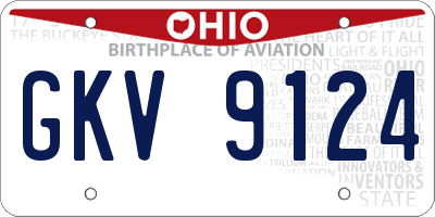 OH license plate GKV9124