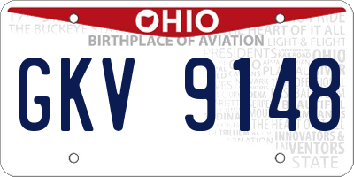 OH license plate GKV9148