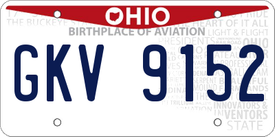 OH license plate GKV9152