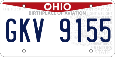 OH license plate GKV9155
