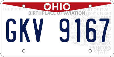 OH license plate GKV9167