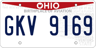 OH license plate GKV9169