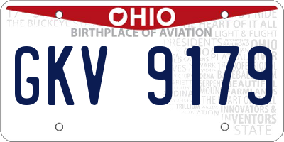 OH license plate GKV9179