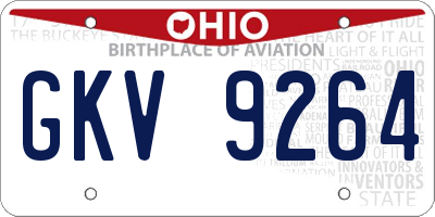 OH license plate GKV9264
