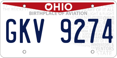 OH license plate GKV9274