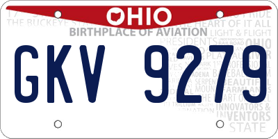 OH license plate GKV9279