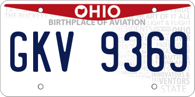OH license plate GKV9369