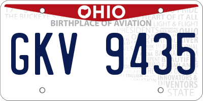 OH license plate GKV9435