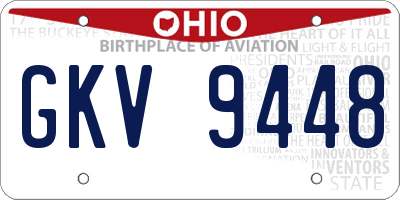 OH license plate GKV9448