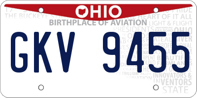 OH license plate GKV9455