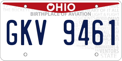 OH license plate GKV9461