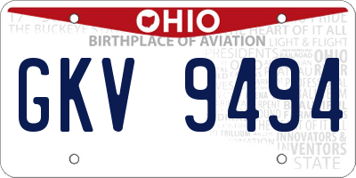 OH license plate GKV9494