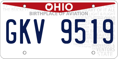 OH license plate GKV9519