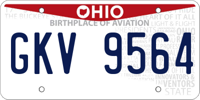 OH license plate GKV9564