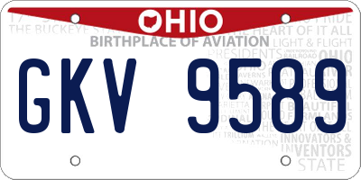 OH license plate GKV9589